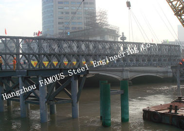 Trung Quốc Cầu thép Bailey được chế tạo sẵn theo mô-đun Q345B Công suất lớn Tuổi thọ mỏi dài nhà cung cấp