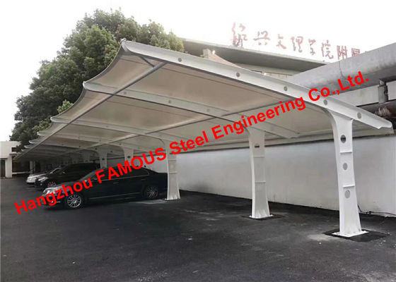 Trung Quốc Uk Australia Chứng nhận cấu trúc màng thép chịu kéo cong được chứng nhận Carport Shade với Tention Vải Pvdf Che mái nhà cung cấp