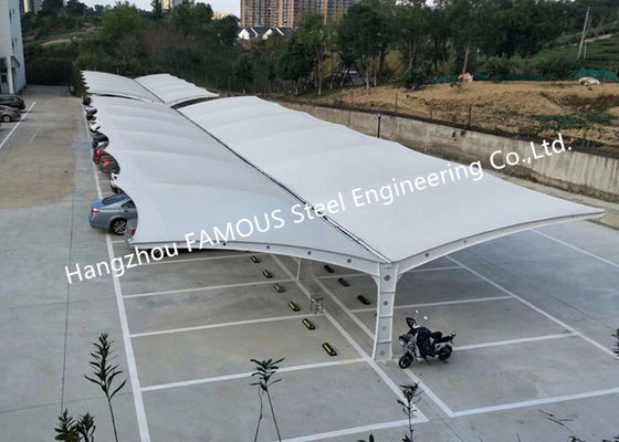 Trung Quốc Mái nhà dốc đơn Cấu trúc màng thép ngoài trời Mái che bãi đậu xe công xôn nhà cung cấp