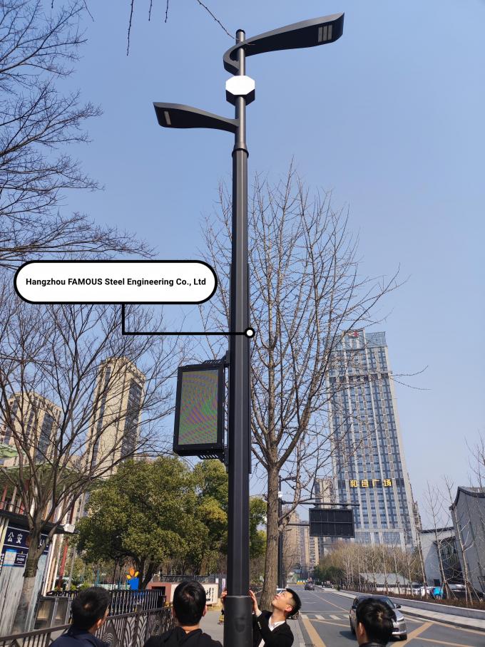 Đèn đường ngoài trời tùy chỉnh Cột thông minh Cột đèn chiếu sáng đường phố bằng kim loại 3